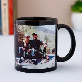 Black photo mug