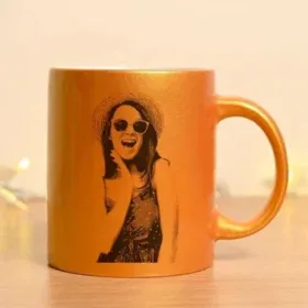 Golden photo mug