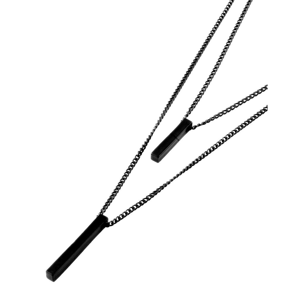 2 in 1 Personalised Name Pendant for Couple, Valentines Gift, Color : Black