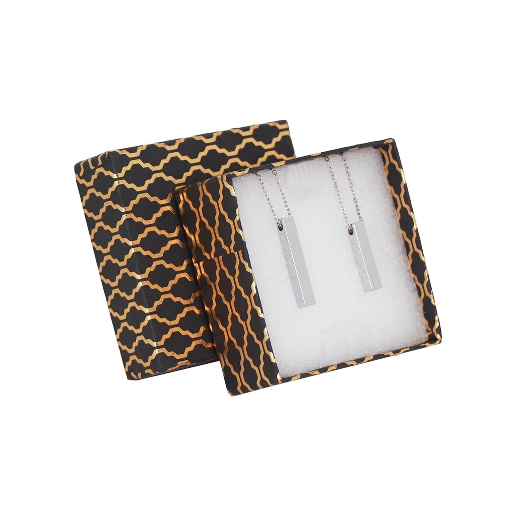 Pack of 2 Silver Bar Pendant with Name, Personalised