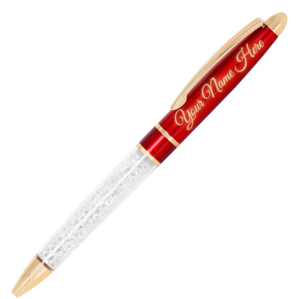 [PERSONALISED RE-] Personalised Red Crystal Pen in Gift Box