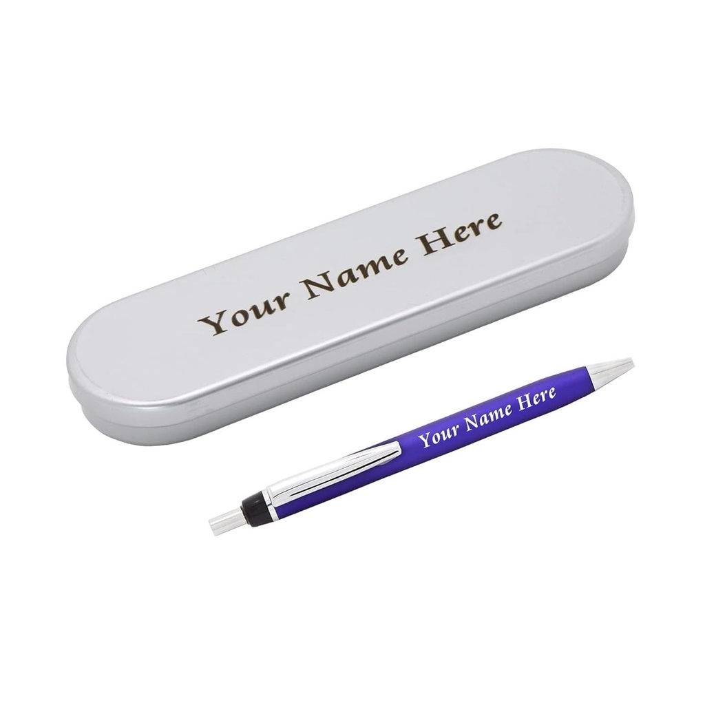 [SKU00674] Zuraiq Blue Tick Pen with Metal Box