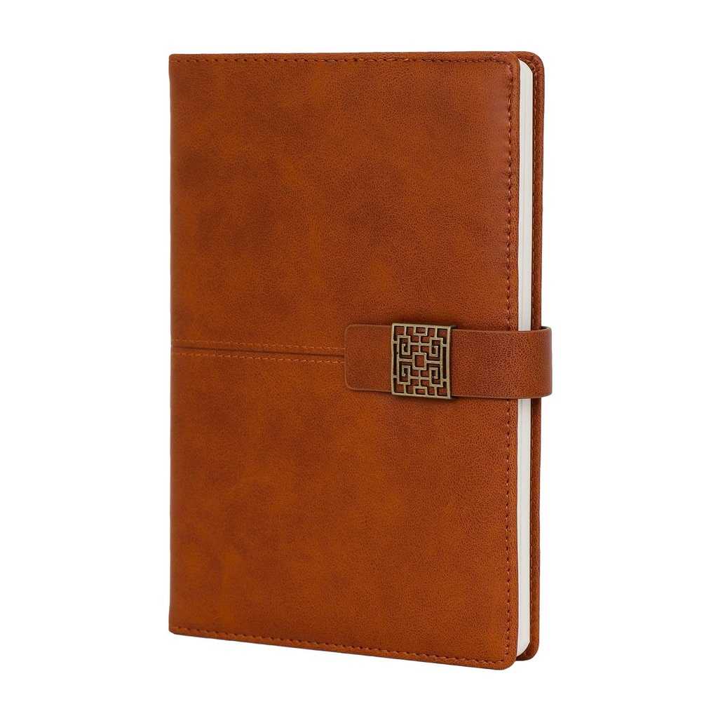[C1043 Lock Notebook Diary Brown] Journal Notes Diary, Both Side Ruled, Notebook, Size A5