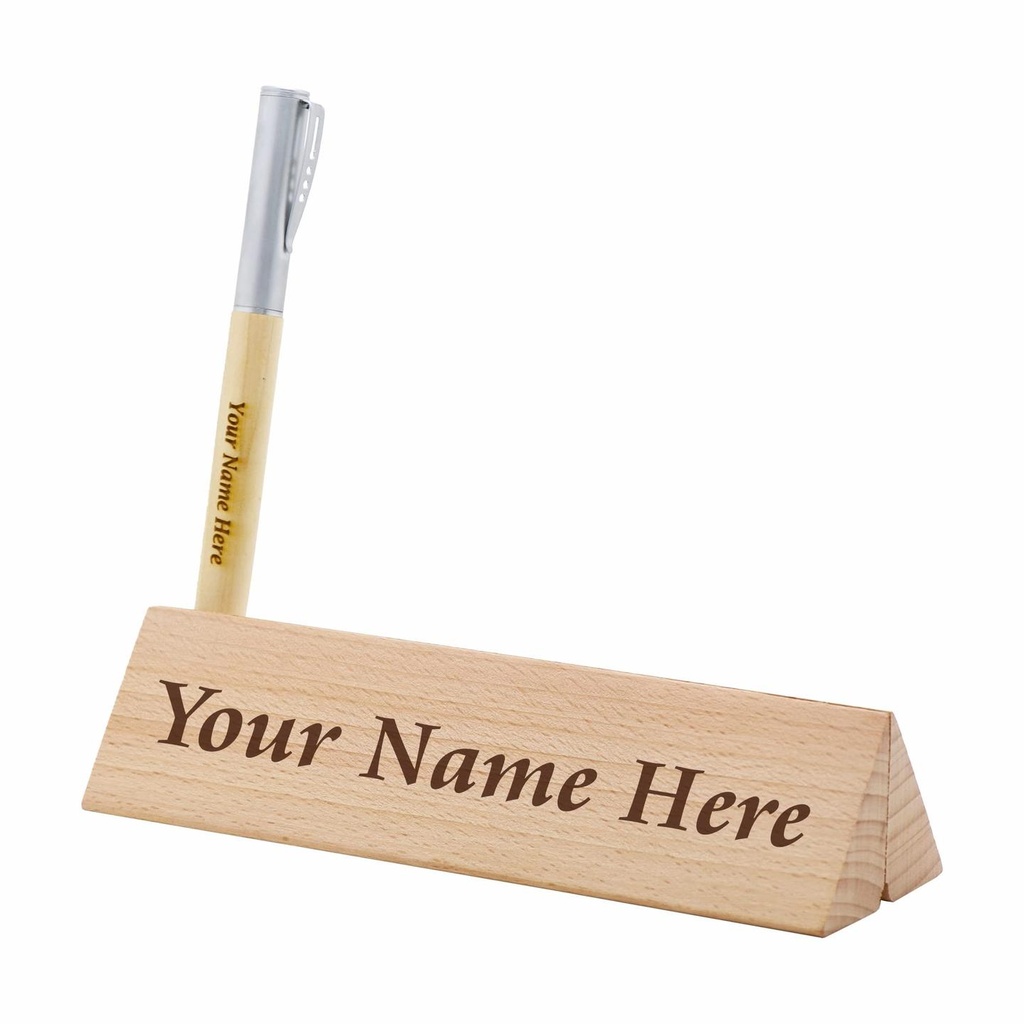 [DESK NAME PLATE-] Desk Name Plate with Wooden Pen