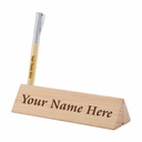 Desk Name Plate with Wooden Pen