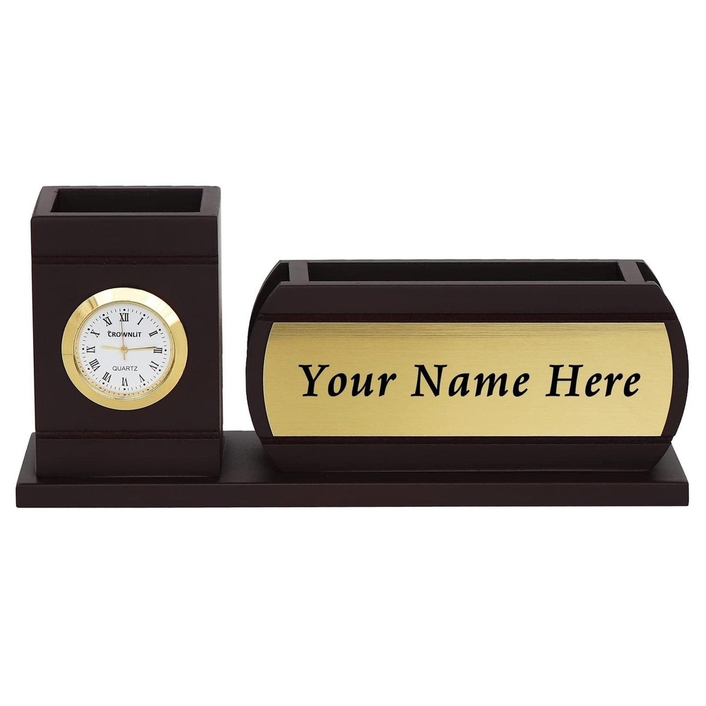 [PERSONALISED DE-] Personalised Desk Organizer with Table Clock