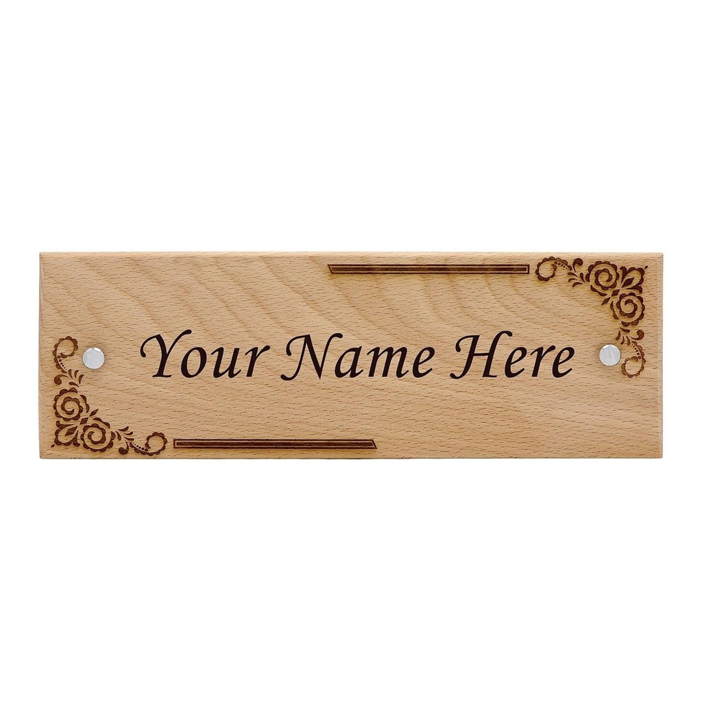 [12 X 4 Name Plate Wooden] Door Name Plate for Home / Office