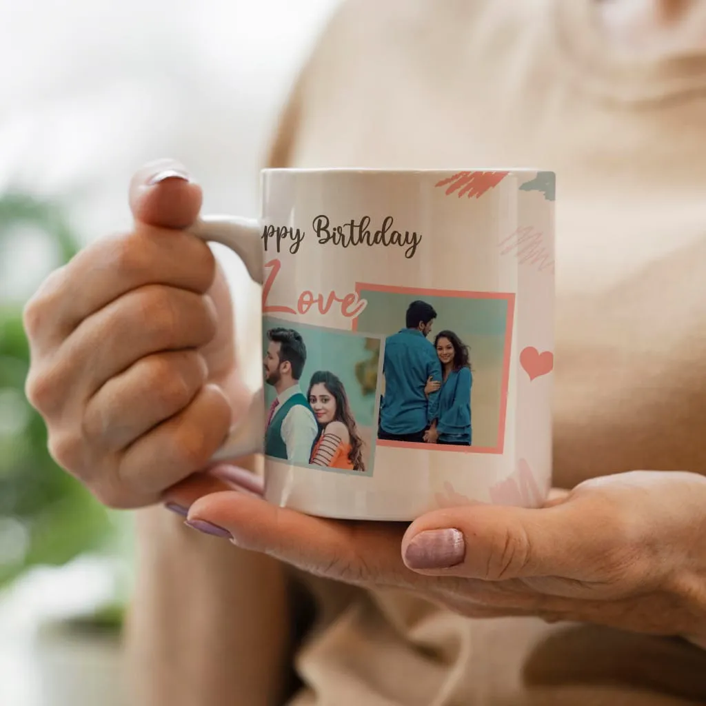 Birthday Mug Photo Customised Mug (Husband) (White, Round Handle)