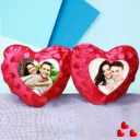 Customised Rose Pattle Double Heart Pillow