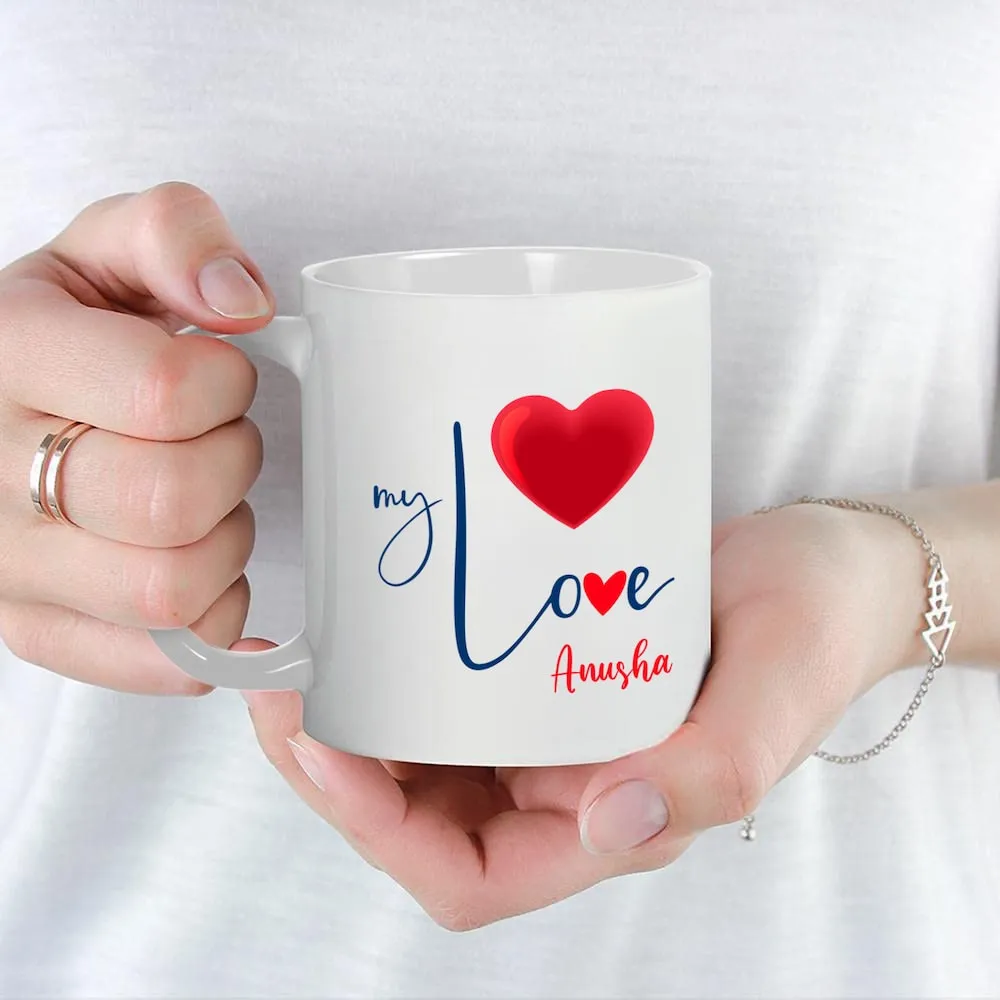 Personalized Express Love With Mug (White, Round Handle)