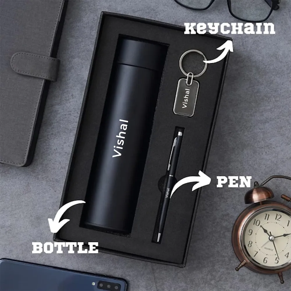 [PREMIUM PERSONA-] Premium Personalized Pen Keychain and Temperature Bottle