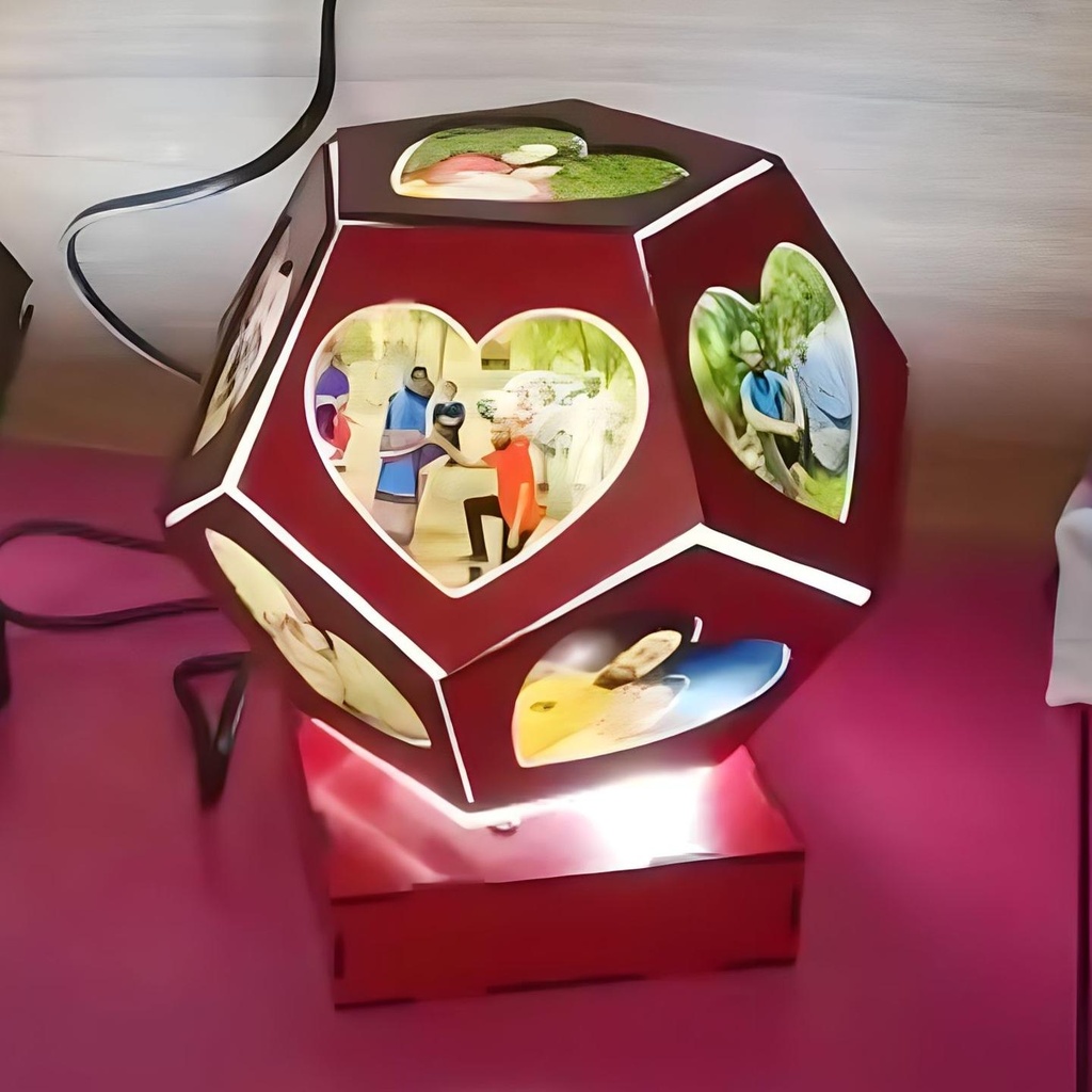 Rotating Hexagon Lamp (Heart)