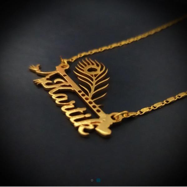 Mor Pankh Design Name Necklace for Women's and Girls