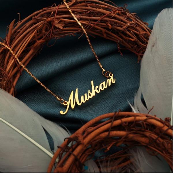 [SIMPLE STYLE NA-] Simple Style Name Necklace For Women's and Girls