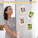 Magnetic Fridge Frames-Transparent Magnetic Acrylic Picture Frame Clear Frameless Memos for office and Refrigerator 3x4 inches each