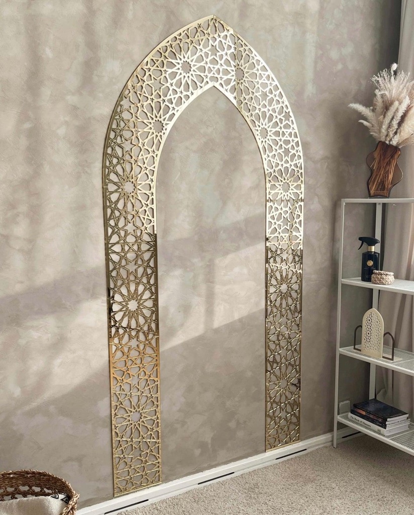 Mehrab Wall Art for Prayer Area Room – Elegant Namaz Decor Piece (Black Wooden MDF (Large (6x3 feet), No!)