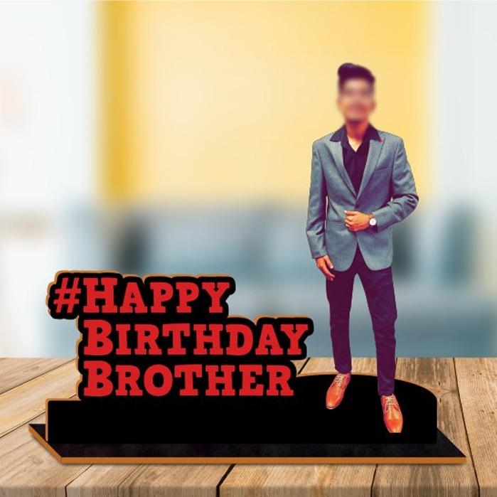 Wooden Photo Standy with Message (World Best Brother)