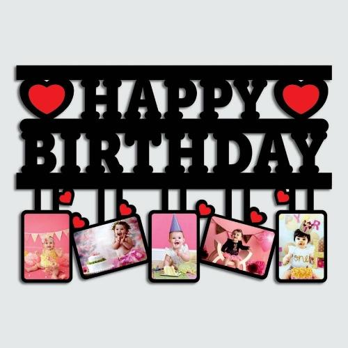 Customised Collage Happy Birthday Square (5 photos)