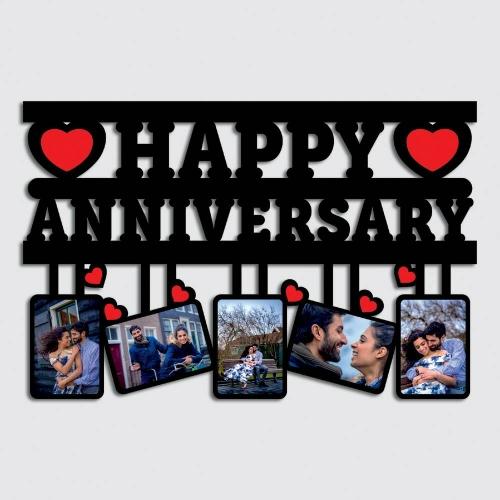 Customised Collage  Happy Anniversary Square (5 photos)