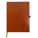 B5 Brown Leather-Look Planner, Monthly Calendar Diary with Elastic Lock, Hardcover Notebook for Office, Journal Writing 6.9 x 9.8inch