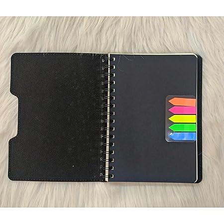 Personalized Brown Spiral Notepad with Colored Sticky Notes, Softbound Cover, Classic Design