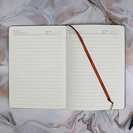 Personalized Magnetic Diary with Name Plate, Cyan PU Leather Cover, Hardbound, A5 size