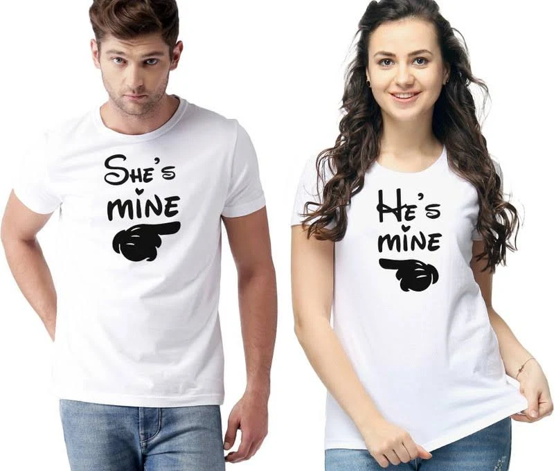 [CUSTOMISED COUP-Size-S,Size-S,Theme-Mine] Customised Couple Tees (Polyster) (S, S, Mine)