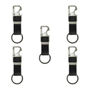 Personalized Metal Keychain with Bottle Opener, Pack of 5, Black Leather Loop, 10 cm x 3.3 cm