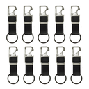 Personalised Metal Keychain with Bottle Opener, Pack of 10, Black Leather Loop, 10 cm x 3.3 cmz