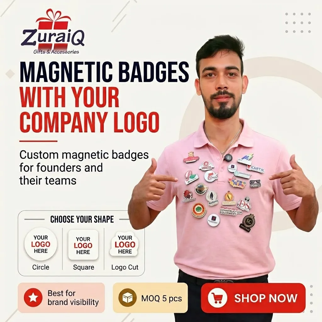 Customized Magnetic Badge | Wear Your Brand | zuraiqgifts.in