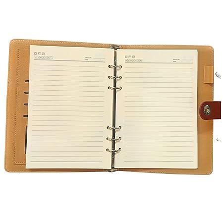 [PERSONALIZED LE-] Personalized Leather Desk Organizer Diary with Magnetic Lock, Brown, Name Engraving Option