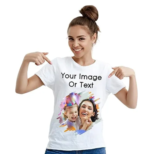 [SKU00604] Round Neck 100% Cotton, Customize with Your Text, Image, Print Your Design (S, Black, Single Side)