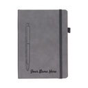 Zuraiq A5 Grey Diary Notebook with Pen Design, Hardbound Cover, 162 Ruled Pages, Monthly Planner, Pen Holder, Elastic Closure. 21 x 15 cm