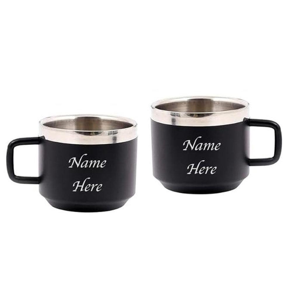 [ZURAIQ PERSONAL-] Zuraiq Personalised Stainless Steel Mug, Set of 2 | Coffee Mug | Tea Mug | 120ml