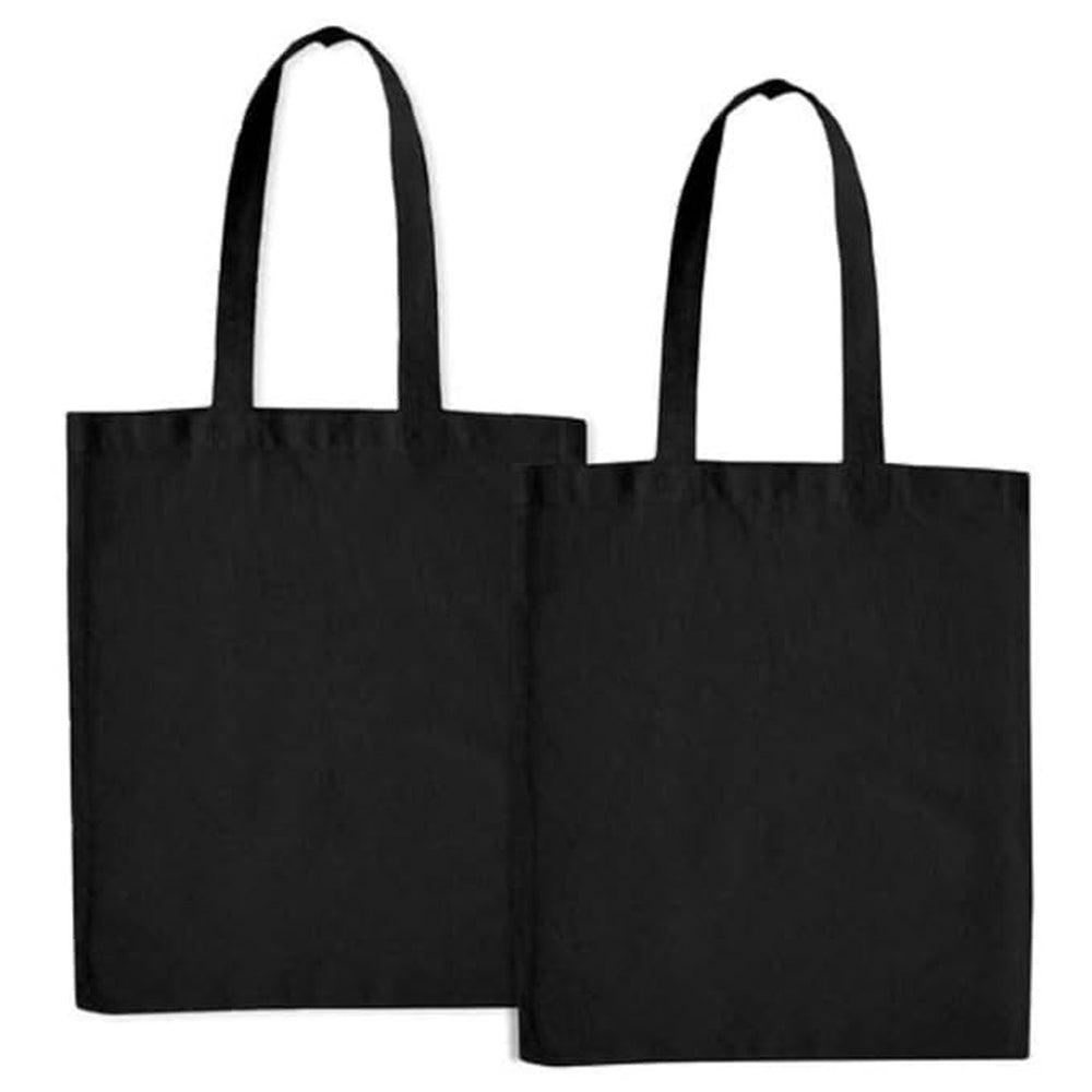 [ZURAIQ LARGE CO-] Zuraiq Large Cotton Tote Bag, 16" x 14.5", Holds Up to 15-20kg, Multiple Uses, Sets of 2, Black